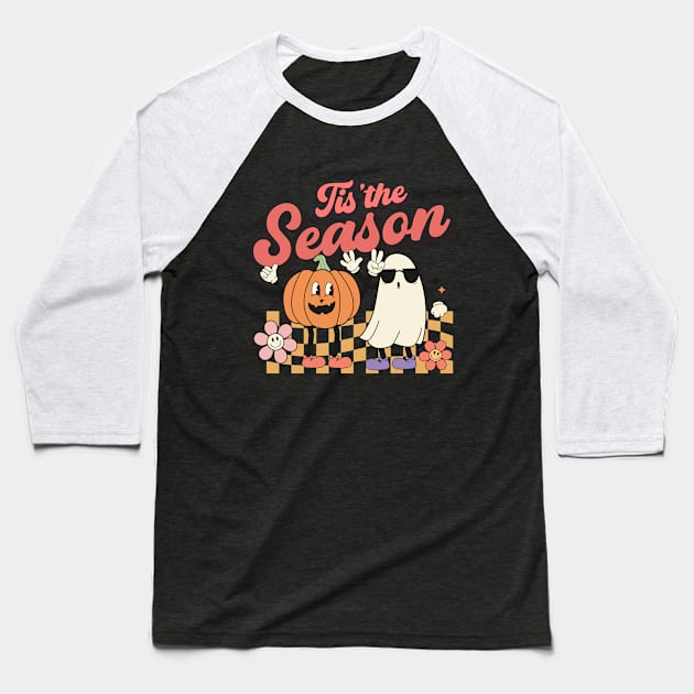 Tis The Season , Retro Halloween Baseball T-Shirt by UniqueBoutiqueTheArt